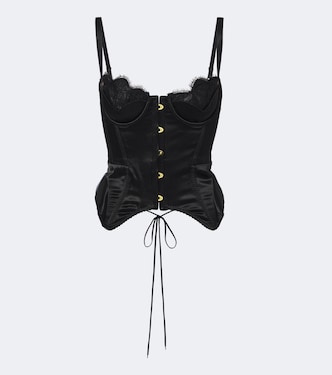 Samya lace-trimmed satin bustier top | Maria Lucia Hohan