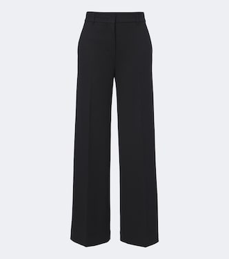 Wool and cotton-blend jersey wide-leg pants | 'S Max Mara