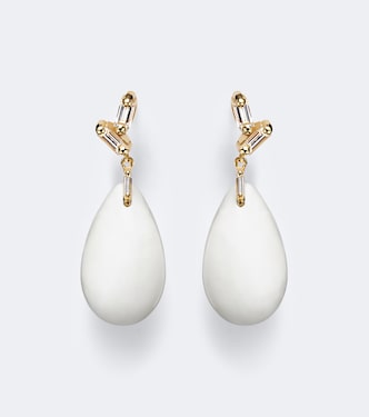 18kt gold drop earrings with agates and diamonds | Suzanne Kalan