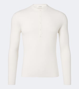 Falk cotton and cashmere Henley shirt | Lisa Yang