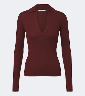Ribbed-knit cashmere polo sweater | Max Mara