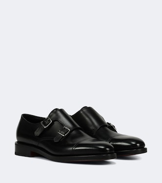 William leather monk strap shoes | John Lobb
