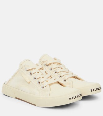 Paris distressed open-back sneakers | Balenciaga