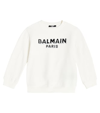 Logo cotton jersey sweatshirt | Balmain Kids