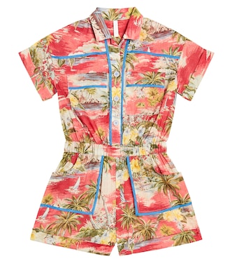 Alight printed cotton playsuit | Zimmermann Kids