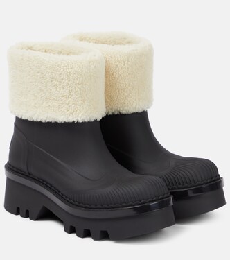 Raina shearling-trimmed ankle boots | Chloé