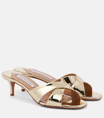Divine 50 mirrored leather mules | Aquazzura
