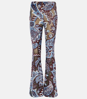 Pantalon évasé en velours à fleurs | Etro