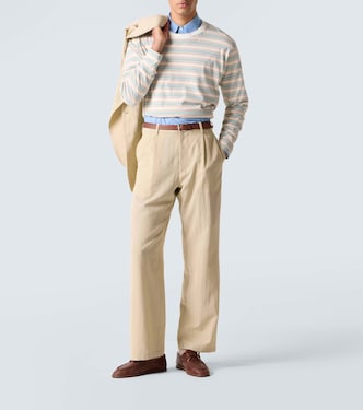 Cotton and wool viyella suit pants in beige - Auralee | Mytheresa