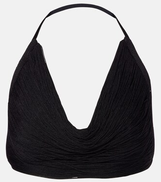 Fringed halterneck bralette | The Attico