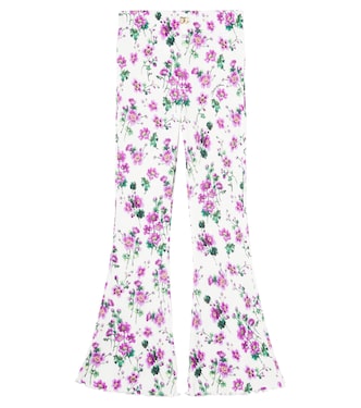 Costa floral cotton flared pants | Dolce&Gabbana Kids