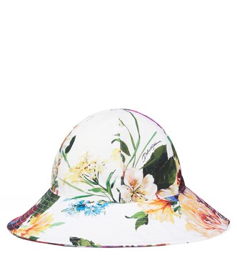Floral cotton poplin bucket hat | Dolce&Gabbana Kids
