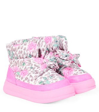 Printed bow-detail boots | Monnalisa