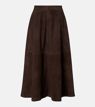 Suede midi skirt  | Róhe