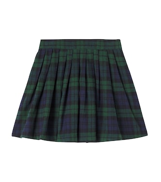 Benedetta plaid pleated cotton skirt | C'era Una Volta