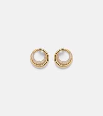 Infinity Loop Medium 18kt gold (750/1000) earrings with diamonds | Engelbert