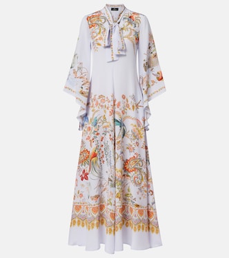 Scarf-detail floral silk maxi dress | Etro