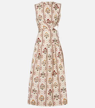 Otoño Andes floral cotton midi dress | Agua by Agua Bendita