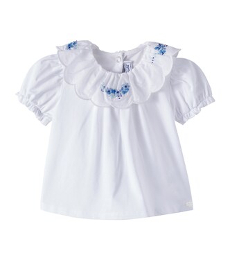 Floral embroidered cotton top | Tartine et Chocolat