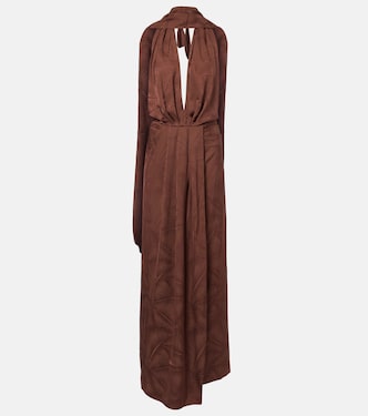Halterneck jacquard maxi dress | Johanna Ortiz