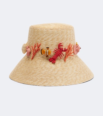 Embellished raffia bucket hat  | Aquazzura