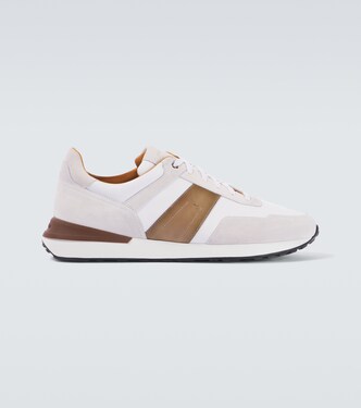 Grafton leather-trimmed sneakers | Magnanni