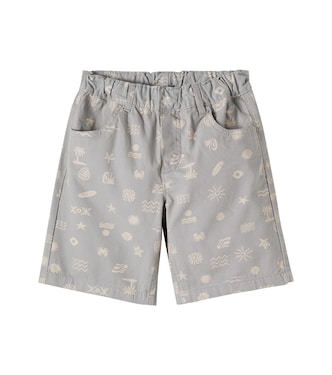 August printed cotton canvas shorts | Wheat