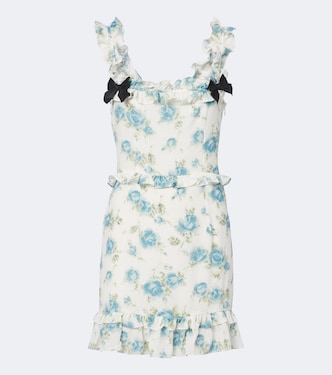 Ruffled floral silk crêpe de chine minidress | Alessandra Rich