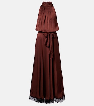 Nina halterneck satin maxi dress | Poupette St Barth