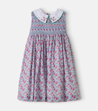 Vestido Emilia de algodón floral fruncido | Pepa London