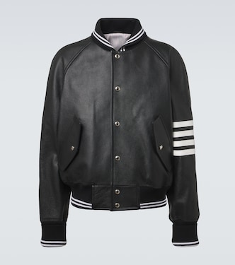 4-Bar leather bomber jacket | Thom Browne