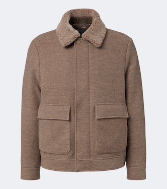 Shearling-trimmed wool and cashmere jacket | Canali