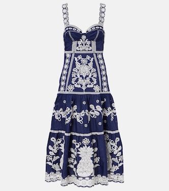 Besticktes Midikleid aus Baumwolle | Farm Rio