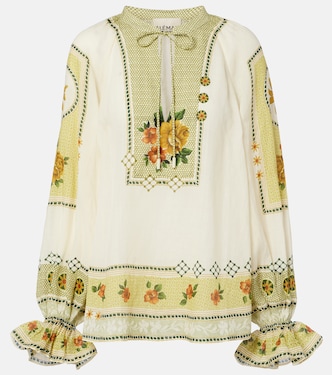 Dixie printed ramie blouse | Alémais