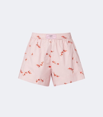 Shorts in misto cotone con stampa floreale | Ganni