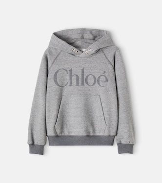 Sweat-shirt à capuche en coton à logo | Chloé Kids