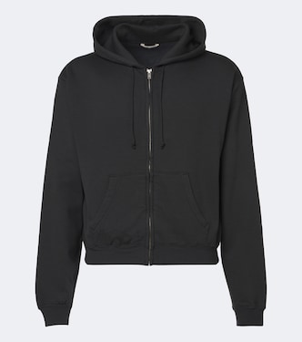 Cotton, wool, and silk zip-up hoodie | Auralee