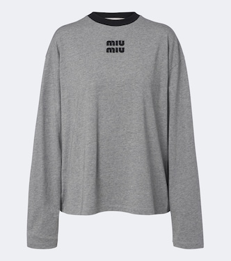Oversize T-Shirt aus Baumwoll-Jersey | Miu Miu