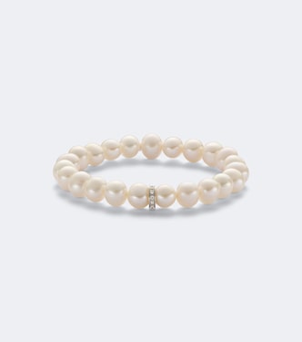 Armband aus Perlen mit 14kt Weißgold und Diamanten | Sydney Evan