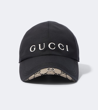 Gorra de algodón y seda con GG y logo | Gucci