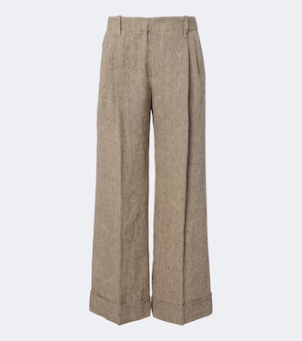 Pantalon Monili ample en lin | Brunello Cucinelli
