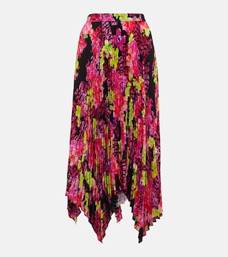 Logo Orchid pleated midi skirt | Versace