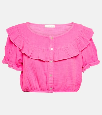 Elania cotton cropped top | LoveShackFancy