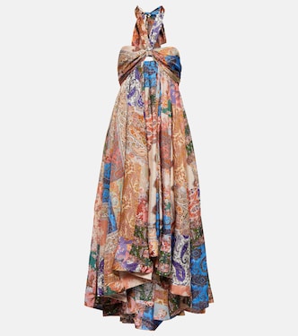 Robe longue Devi imprimée en soie | Zimmermann