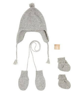Bébé – Set bonnet, moufles et bottines en cachemire | Bonpoint