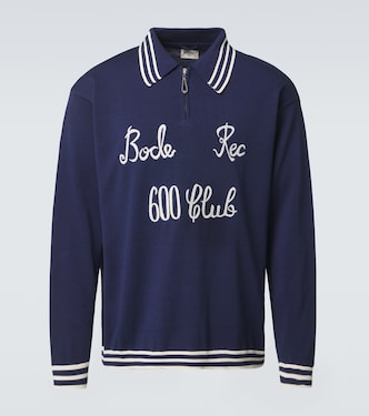 Club embroidered cotton polo sweater | Bode