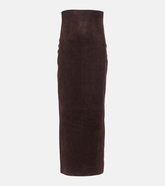 Loxley suede pencil skirt | Khaite
