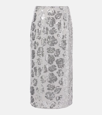 Floral sequined chiffon pencil skirt | Rotate