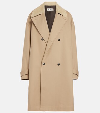 Garden suede-trimmed cotton twill coat | Róhe