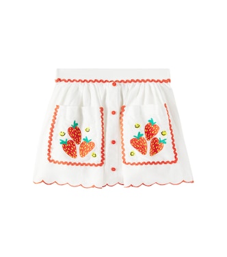 Embroidered linen and cotton skirt | Stella McCartney Kids